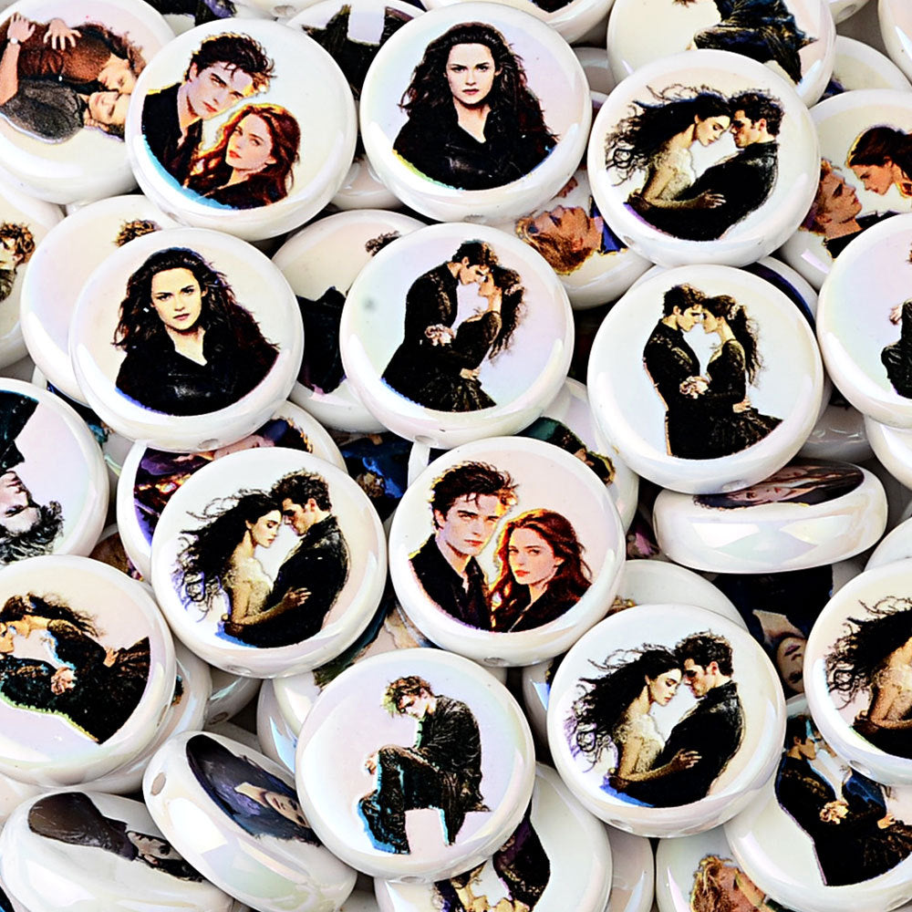 100Pcs Hot Selling Jack Ruth Twilight Character Through Hole Acrylic Beads DIY Bead Pen Keychain Car Hanger