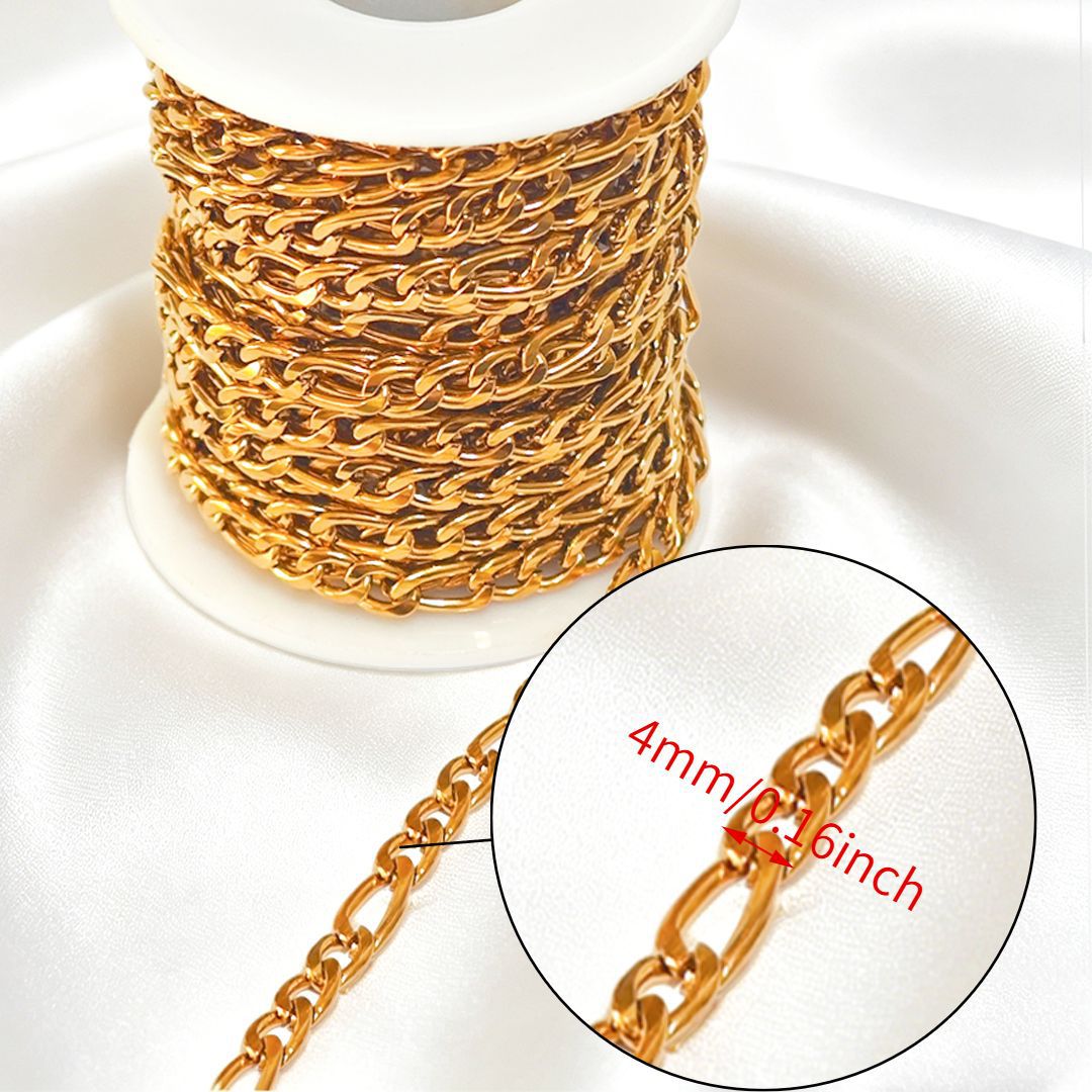 Stainless steel chain 18k real gold titanium steel necklace plain chain tail chain extension chain bracelet handmade jewelry accessories wholesale