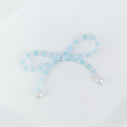 Versatile bow cute pen beaded DIY accessories mobile phone hanging beaded chain millet beads finished bow accessories