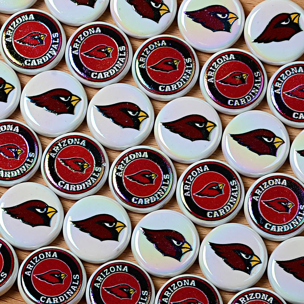 100Pcs 24mm NFL Football Team Acrylic Double Sided Printed Through Hole Beads DIY Bracelet Round Cake Beads