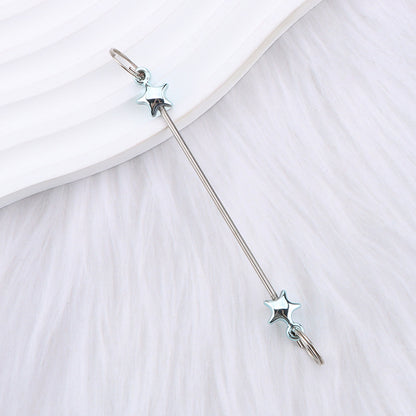 New love gourd flower star shape DIY beaded pole, metal keychain accessories pendant beaded pole