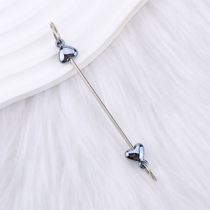 New love gourd flower star shape DIY beaded pole, metal keychain accessories pendant beaded pole