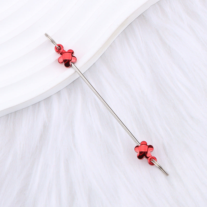 New love gourd flower star shape DIY beaded pole, metal keychain accessories pendant beaded pole