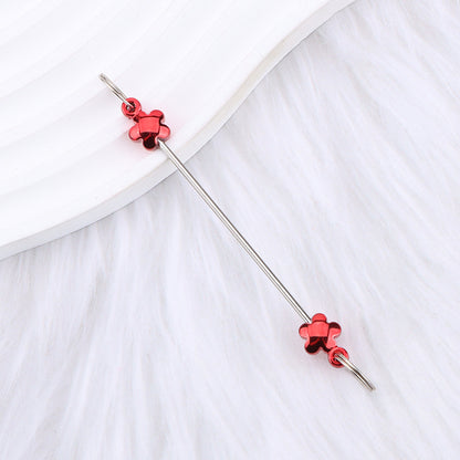 New love gourd flower star shape DIY beaded pole, metal keychain accessories pendant beaded pole