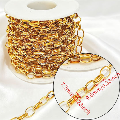 Stainless steel chain 18k real gold titanium steel necklace plain chain tail chain extension chain bracelet handmade jewelry accessories wholesale