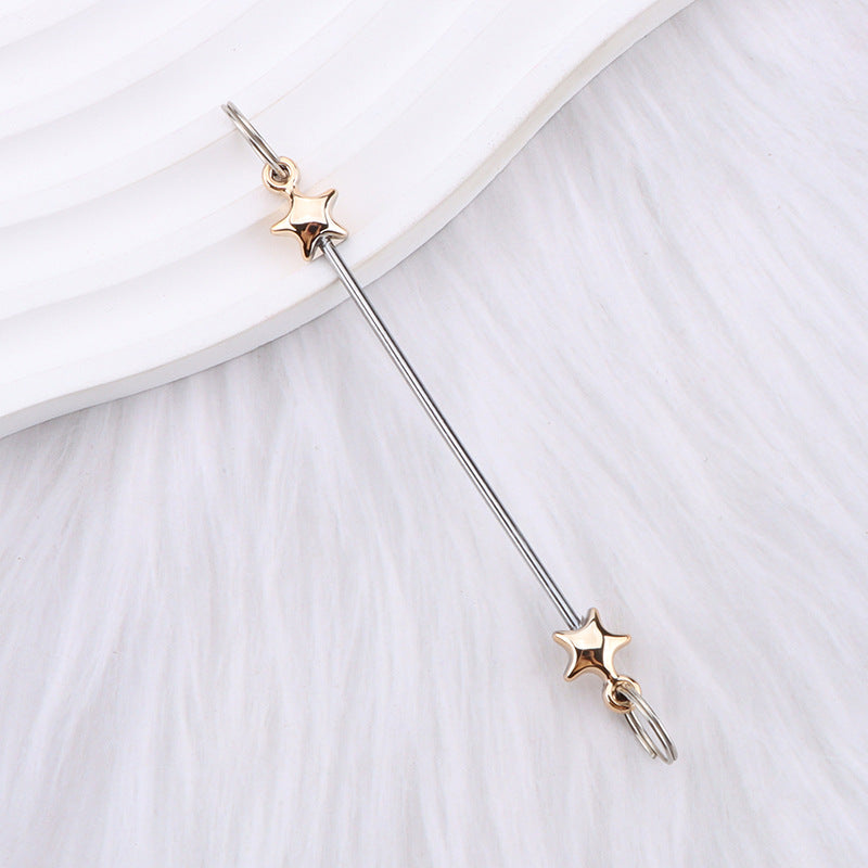 New love gourd flower star shape DIY beaded pole, metal keychain accessories pendant beaded pole