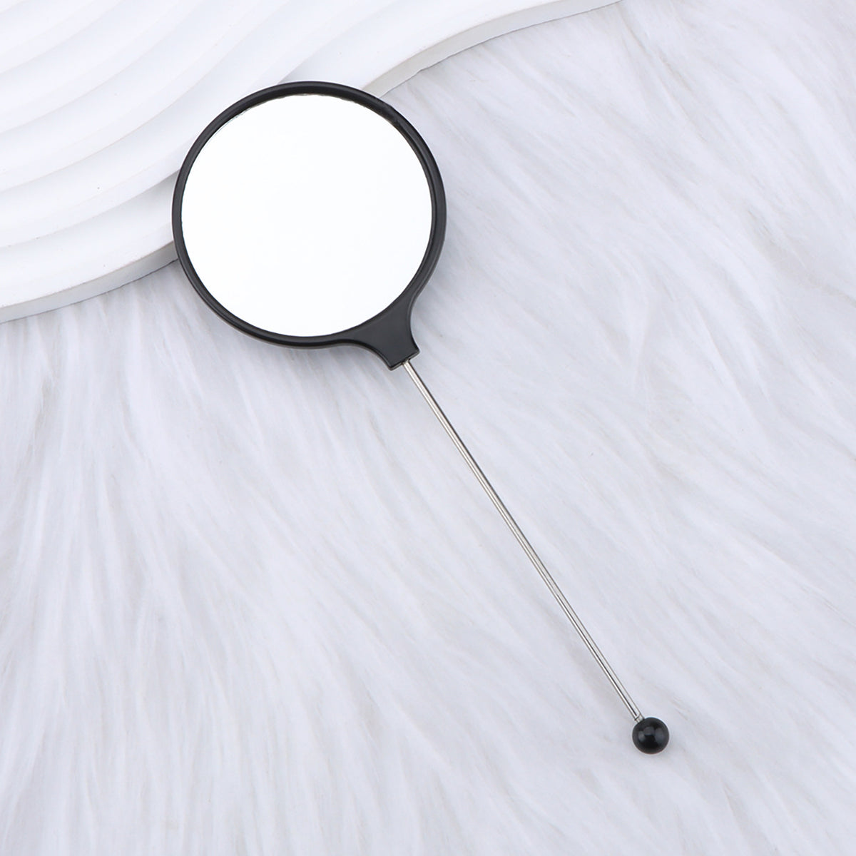 Handheld round makeup mirror high definition student portable makeup ins wind mini handle small mirror spot