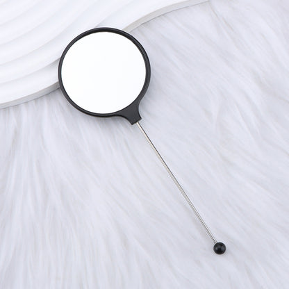 Handheld round makeup mirror high definition student portable makeup ins wind mini handle small mirror spot