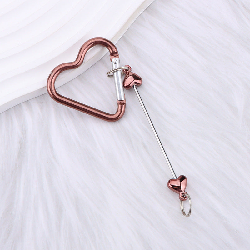New DIY beaded love pole mountaineering buckle, gourd hook keychain wallet, backpack pendant heart-shaped outdoor use