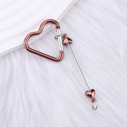 New DIY beaded love pole mountaineering buckle, gourd hook keychain wallet, backpack pendant heart-shaped outdoor use