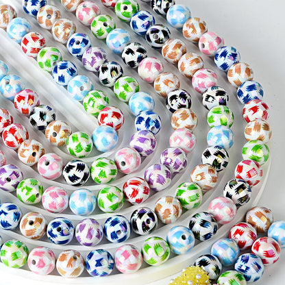 100Pcs 16mm cow pattern pattern acrylic beaded handmade DIY accessories bracelet bracelet accessories bead jewelry wholesale
