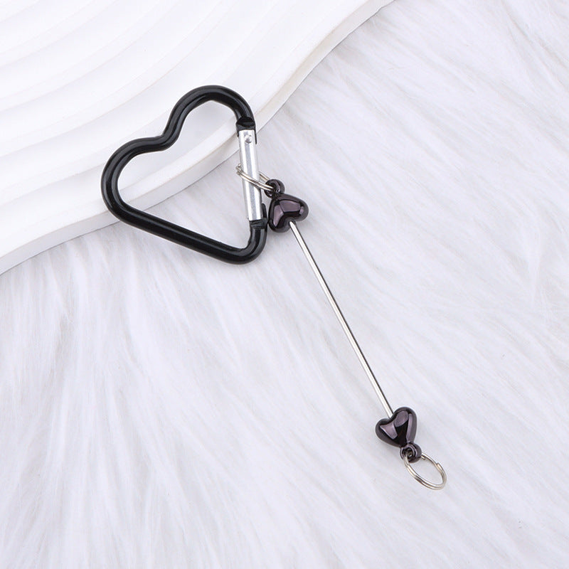 New DIY beaded love pole mountaineering buckle, gourd hook keychain wallet, backpack pendant heart-shaped outdoor use