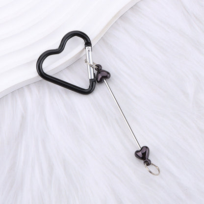 New DIY beaded love pole mountaineering buckle, gourd hook keychain wallet, backpack pendant heart-shaped outdoor use
