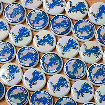 100Pcs 24mm NFL Football Team Acrylic Double Sided Printed Through Hole Beads DIY Bracelet Round Cake Beads