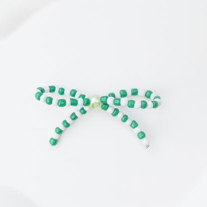 Versatile bow cute pen beaded DIY accessories mobile phone hanging beaded chain millet beads finished bow accessories