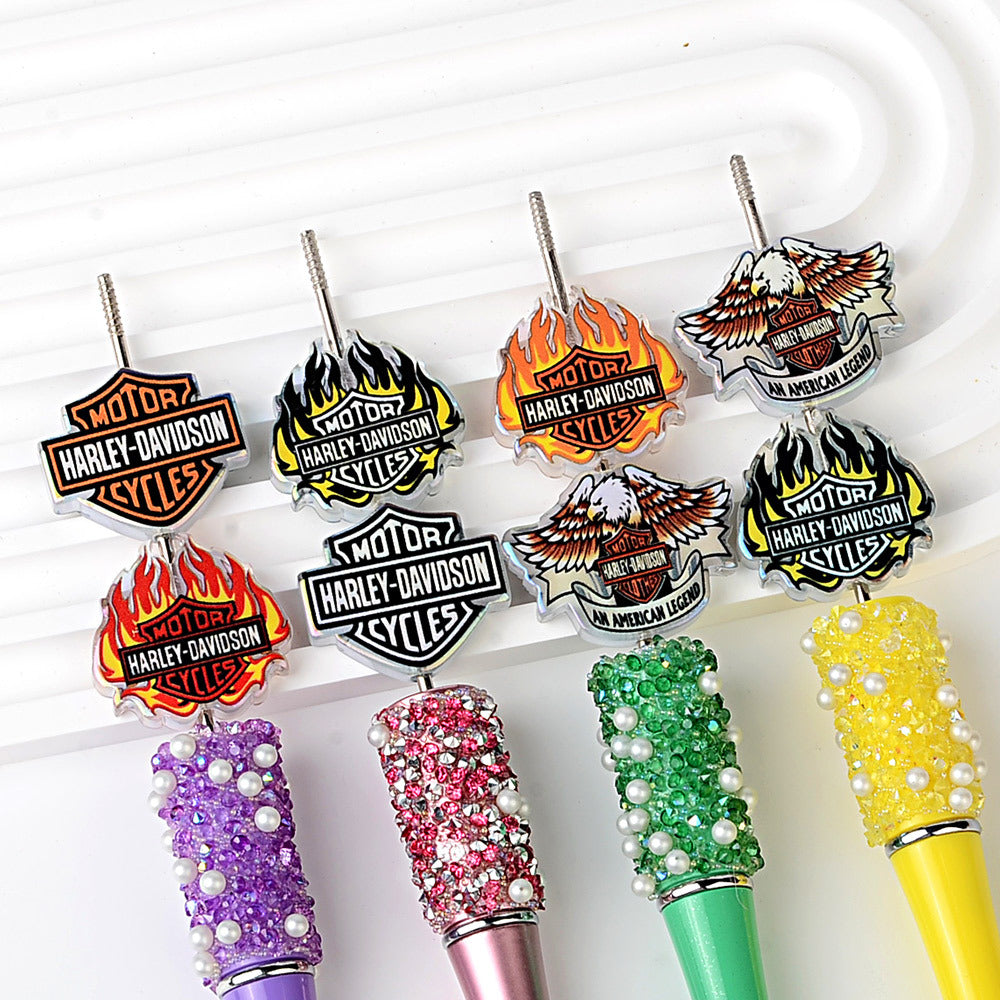 100Pcs American locomotive shield special-shaped acrylic sheet beads colorful eagle DIY key handmade jewelry accessories loose beads