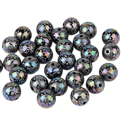 100Pcs Symphony Laser Cashew Flower Acrylic Beads, Retro Paisley Loose Beads DIY Bracelet Beaded Jewelry Accessories