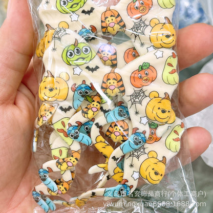 70*59mm双面印花飘带蝴蝶结燕尾蝴蝶结竖孔diy咕笔串珠笔包挂配件