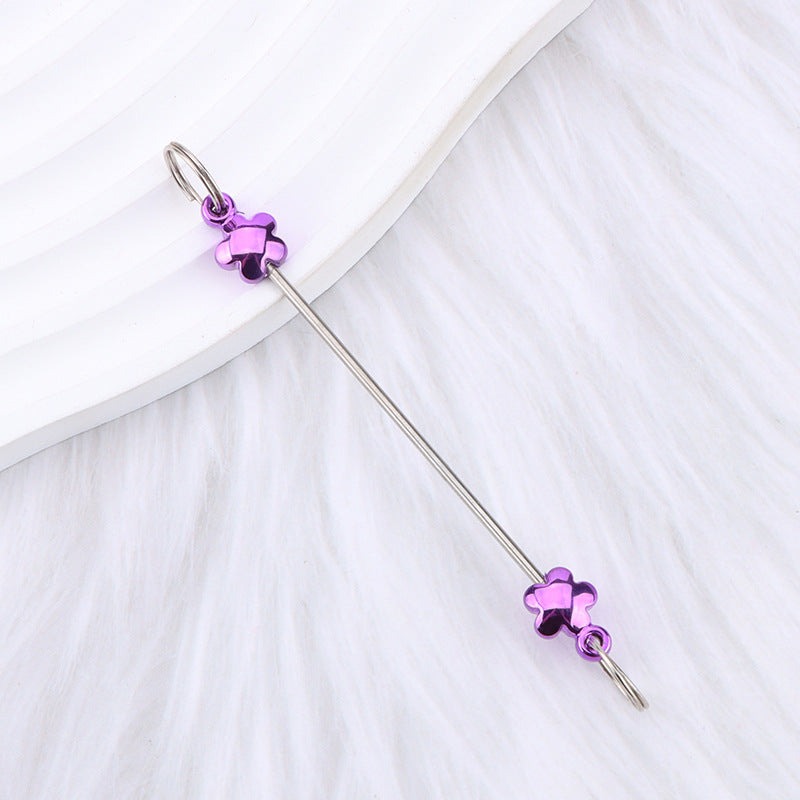 New love gourd flower star shape DIY beaded pole, metal keychain accessories pendant beaded pole