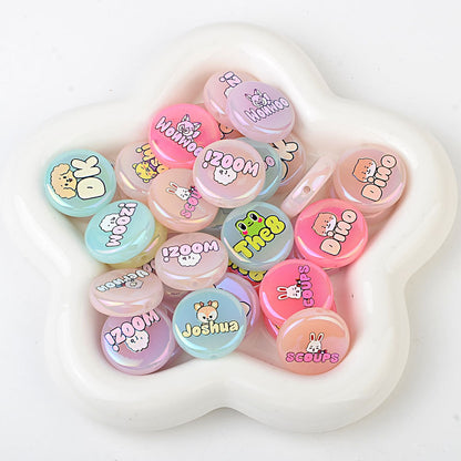 100Pcs UV plated color Korean boy group SEVENTEEN cake beaded DIY beaded pen mobile phone chain keychain jewelry accessories
