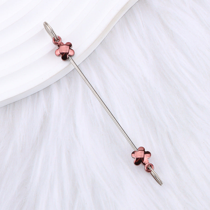 New love gourd flower star shape DIY beaded pole, metal keychain accessories pendant beaded pole