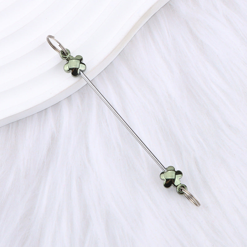 New love gourd flower star shape DIY beaded pole, metal keychain accessories pendant beaded pole