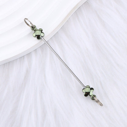 New love gourd flower star shape DIY beaded pole, metal keychain accessories pendant beaded pole