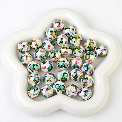 100Pcs acrylic solid color printing marine life starfish clownfish DIY mobile phone rope keychain pen jewelry accessories