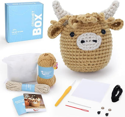 CODGP Crochet Kit,13in Crochet Animal Kit Elephant,Crochet Starter Kit Gift for Adults Kids with Yarn Sets,Amigurumi Crochet Kits with Step-by-Step Video Tutorials Visit the CODGP Store