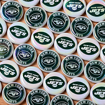 100Pcs 24mm NFL Football Team Acrylic Double Sided Printed Through Hole Beads DIY Bracelet Round Cake Beads