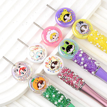 100Pcs SEVENTEEN Korean group doujin Q version printing through-hole flat beads DIY handmade bead pen mobile phone chain jewelry accessories