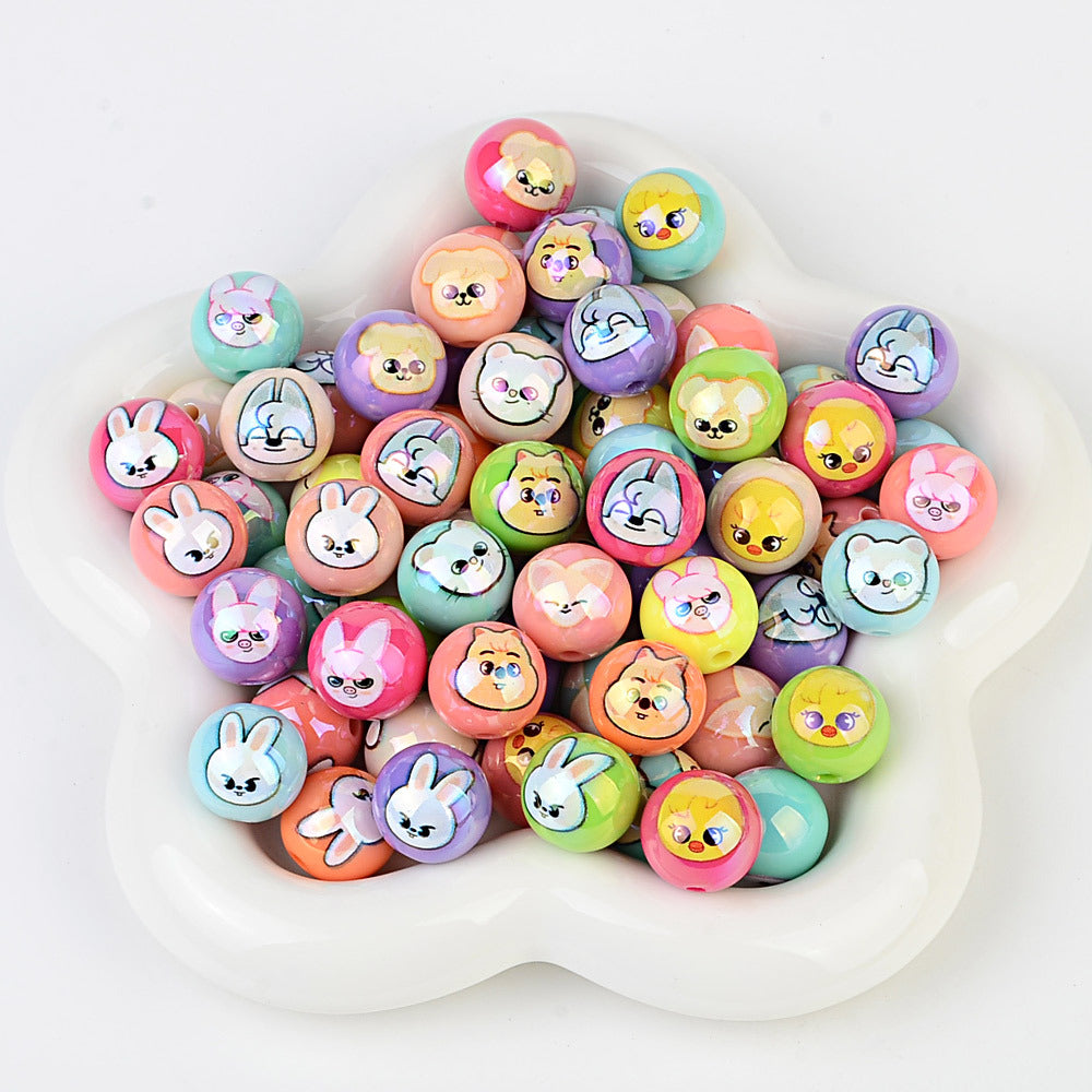 100Pcs Plated Color Printing SKZOO Korean Men's Group Combination Beaded DIY Pen Mobile Phone Chain Keychain Accessories