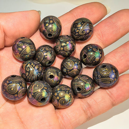 100Pcs Symphony Laser Cashew Flower Acrylic Beads, Retro Paisley Loose Beads DIY Bracelet Beaded Jewelry Accessories