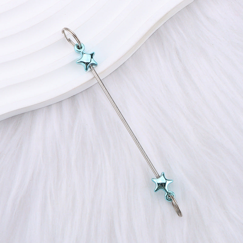 New love gourd flower star shape DIY beaded pole, metal keychain accessories pendant beaded pole