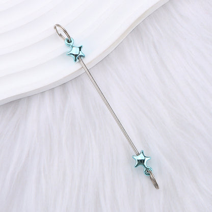 New love gourd flower star shape DIY beaded pole, metal keychain accessories pendant beaded pole