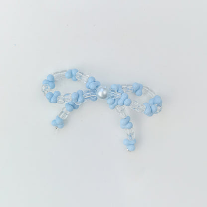 Versatile bow cute pen beaded DIY accessories mobile phone hanging beaded chain millet beads finished bow accessories