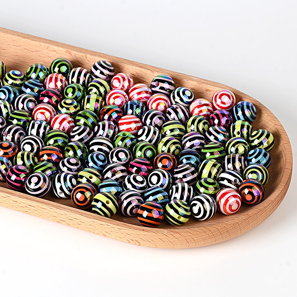 100Pcs 16mm acrylic plated colored circle lollipop straight hole round bead DIY bead pen keychain jewelry accessories loose beads