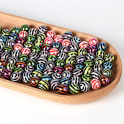 100Pcs 16mm acrylic plated colored circle lollipop straight hole round bead DIY bead pen keychain jewelry accessories loose beads