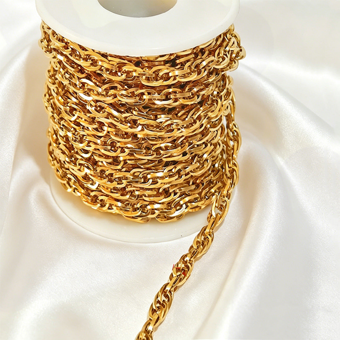 Stainless steel chain 18k real gold titanium steel necklace plain chain tail chain extension chain bracelet handmade jewelry accessories wholesale
