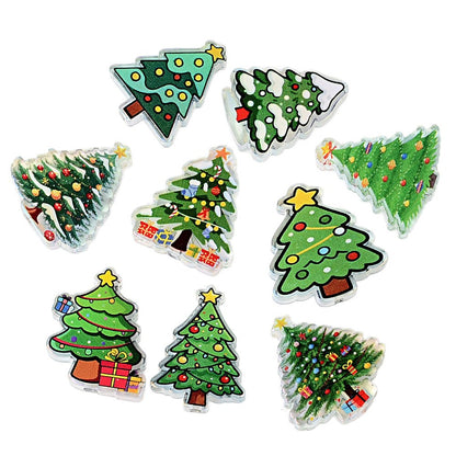 100Pcs Christmas Christmas tree acrylic sheet beads, printed patches DIY handmade beaded jewelry accessories materials