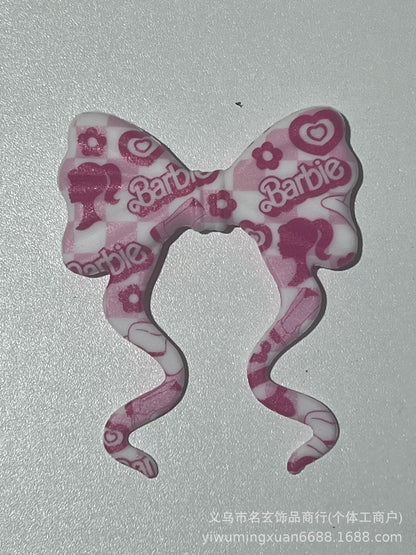 70*59mm双面印花飘带蝴蝶结燕尾蝴蝶结竖孔diy咕笔串珠笔包挂配件