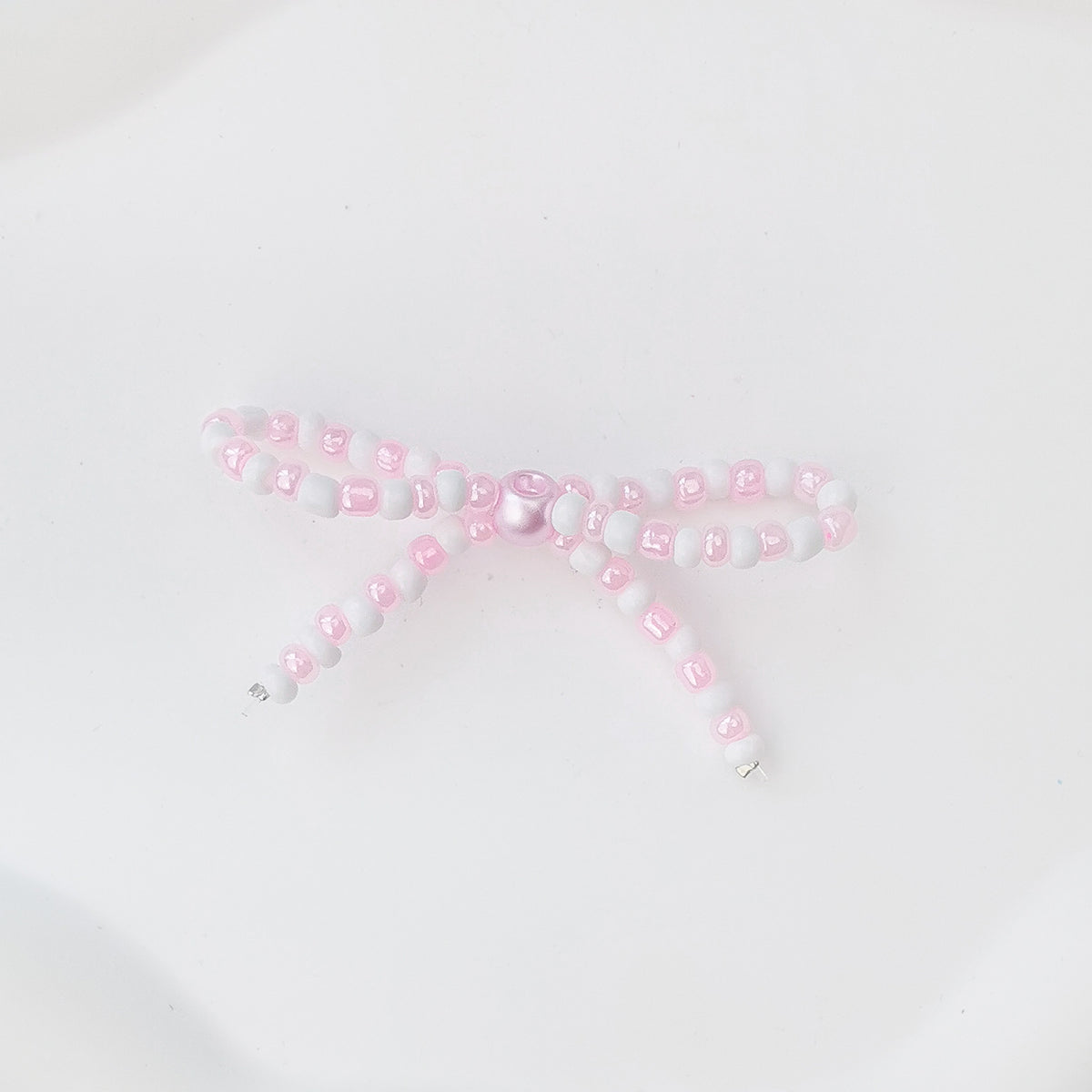 Versatile bow cute pen beaded DIY accessories mobile phone hanging beaded chain millet beads finished bow accessories