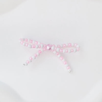 Versatile bow cute pen beaded DIY accessories mobile phone hanging beaded chain millet beads finished bow accessories