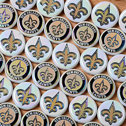 100Pcs 24mm NFL Football Team Acrylic Double Sided Printed Through Hole Beads DIY Bracelet Round Cake Beads