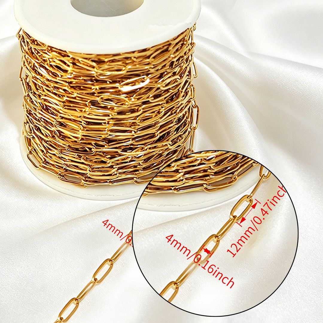 Stainless steel chain 18k real gold titanium steel necklace plain chain tail chain extension chain bracelet handmade jewelry accessories wholesale