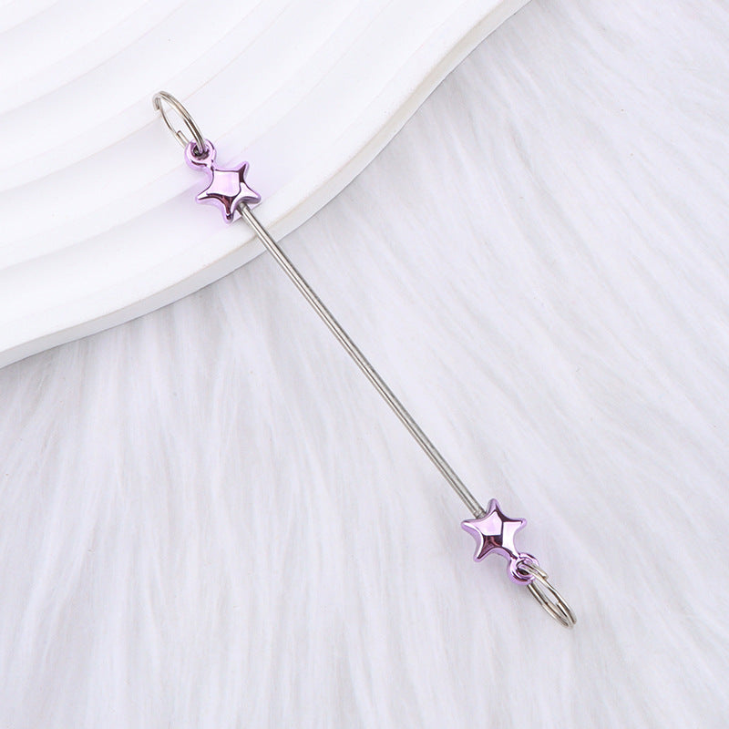New love gourd flower star shape DIY beaded pole, metal keychain accessories pendant beaded pole