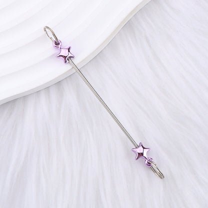 New love gourd flower star shape DIY beaded pole, metal keychain accessories pendant beaded pole