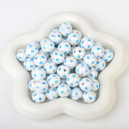 100Pcs hot-selling printing color dot through-hole beads DIY handmade bead pen mobile phone chain car pendant accessories wholesale