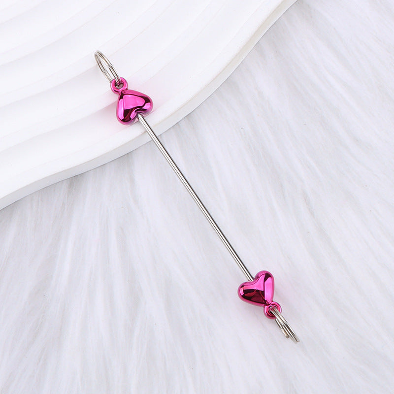 New love gourd flower star shape DIY beaded pole, metal keychain accessories pendant beaded pole