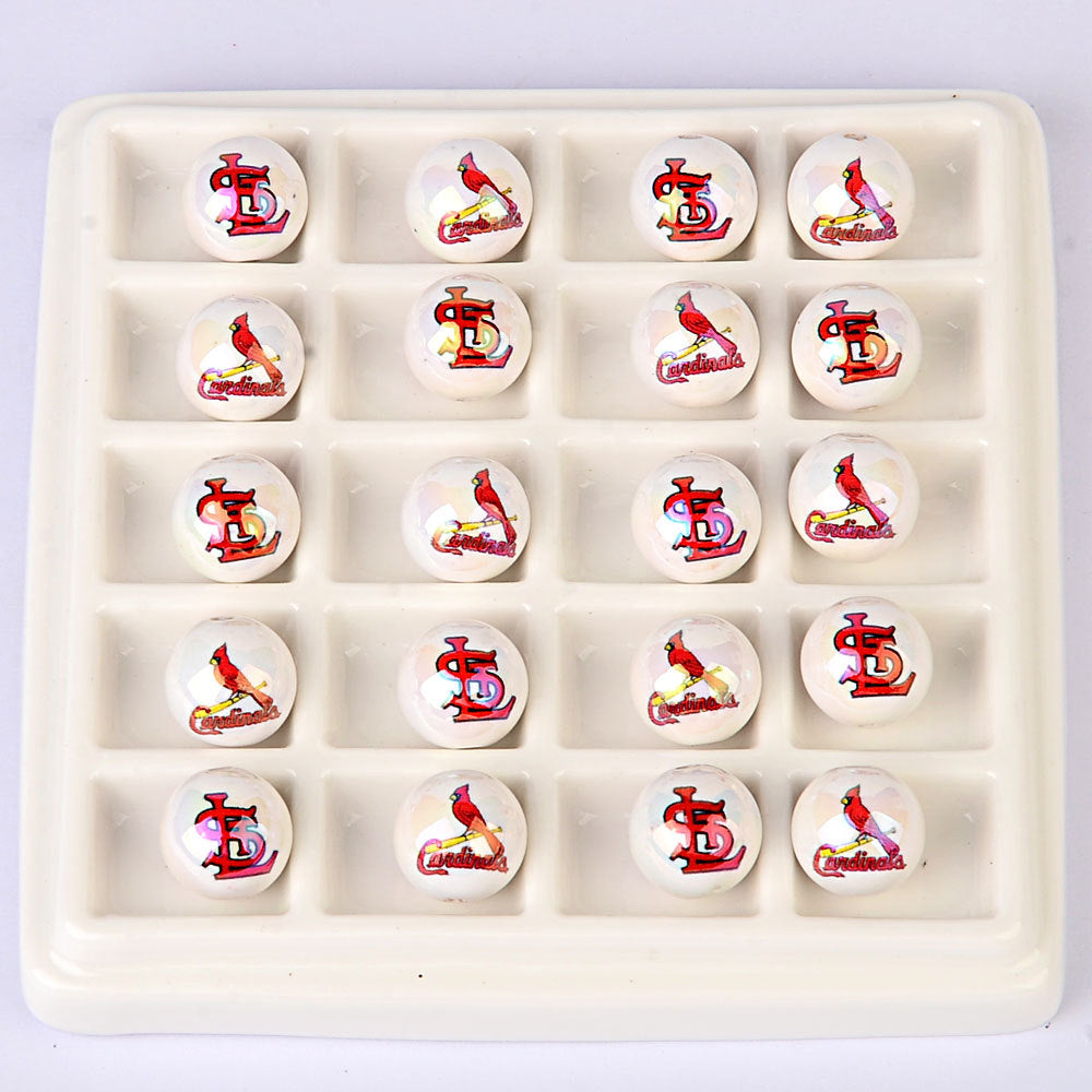 100Pcs acrylic printing MLB baseball round beads 16MM loose beads DIY bead pen car hanging accessories
